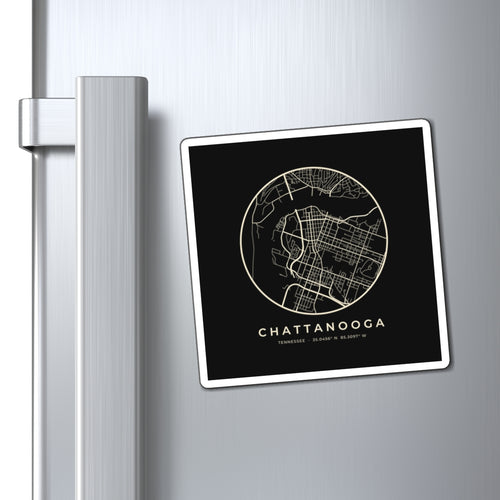 Chattanooga Street Map Magnet (Black)