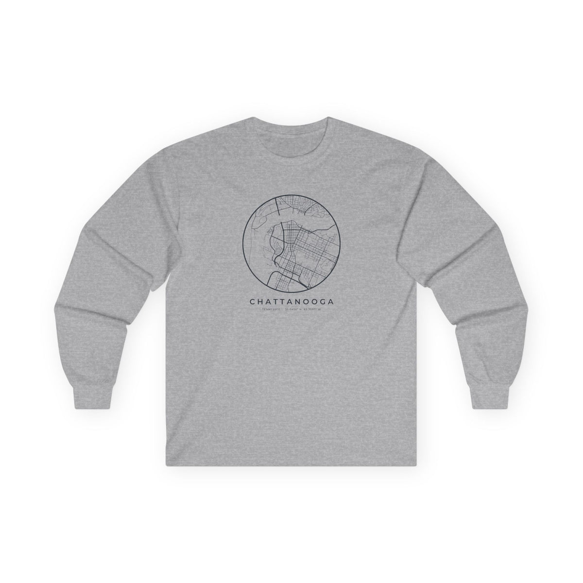 Chattanooga Street Map Long Sleeve T-Shirt