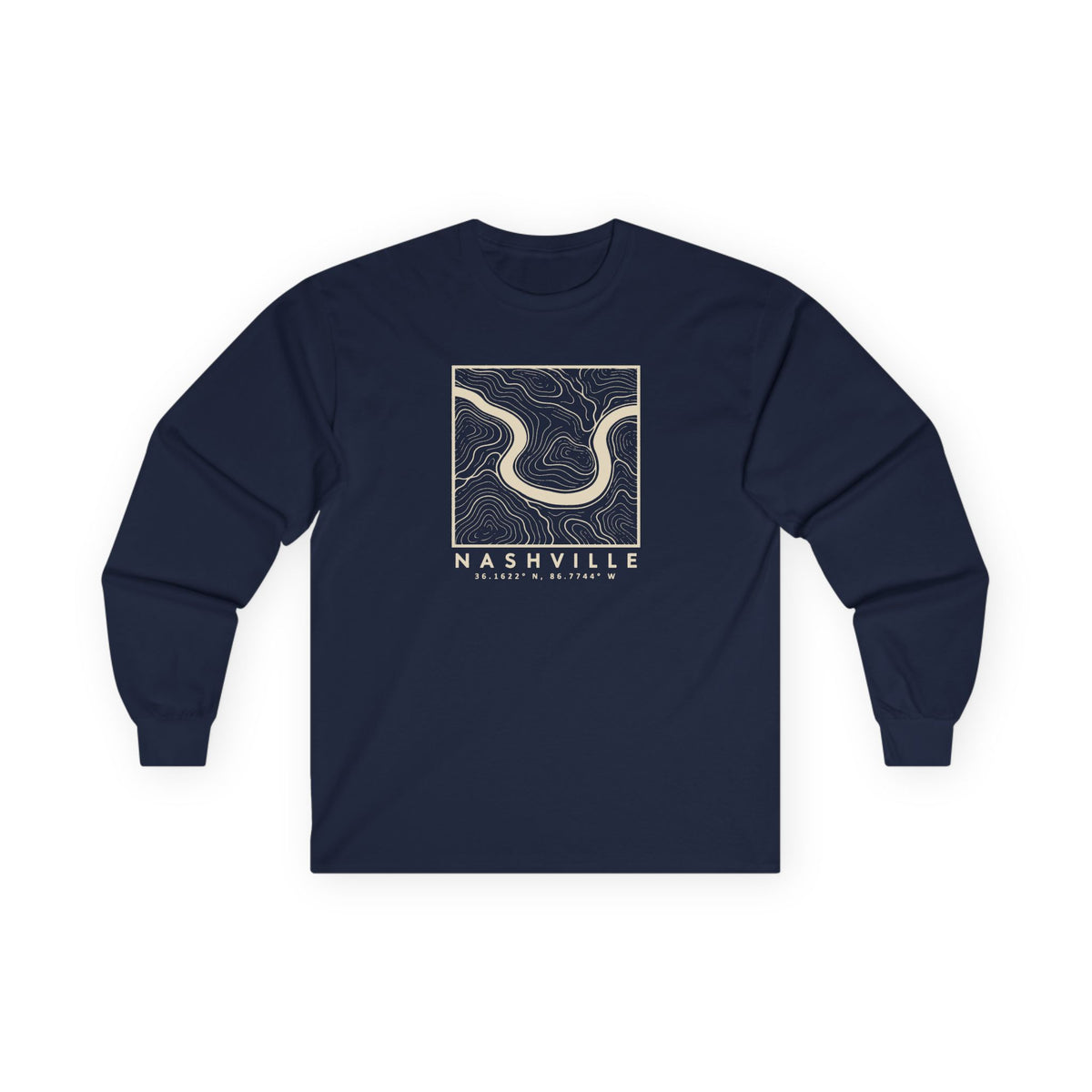 Nashville Topo Map Long Sleeve T-Shirt