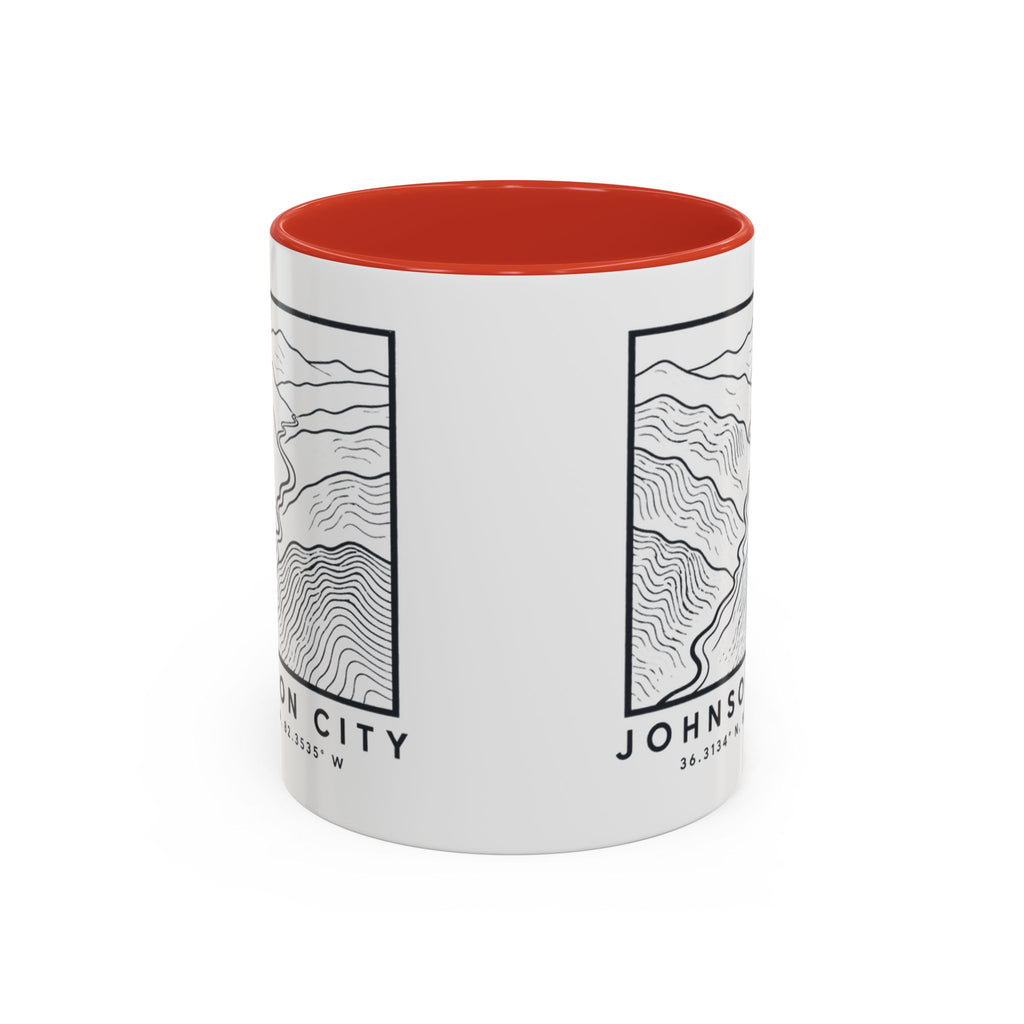 Johnson City Topo Map Accent Mug