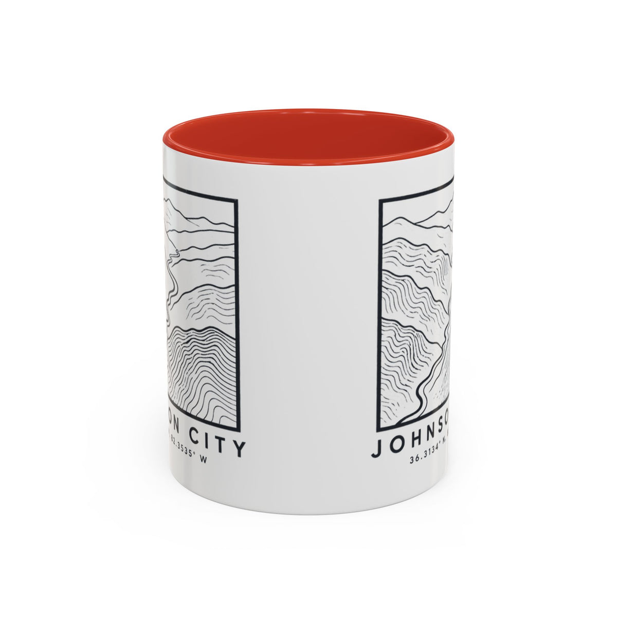 Johnson City Topo Map Accent Mug