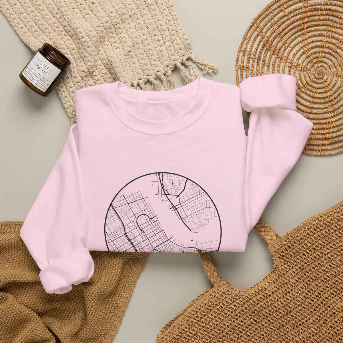 Nashville Street Map Crewneck Sweatshirt