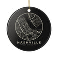 Nashville Street Map Ornament (Black)