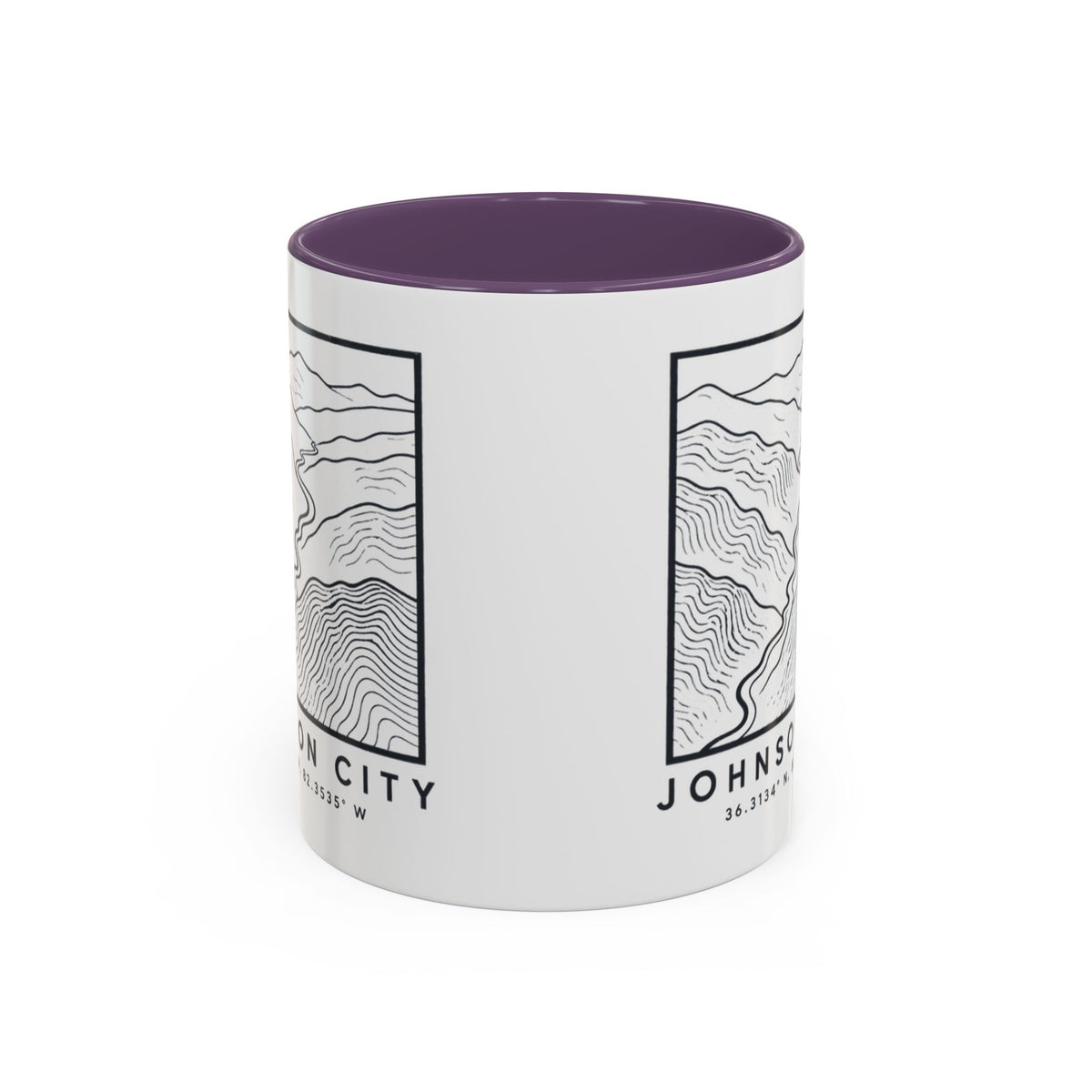 Johnson City Topo Map Accent Mug
