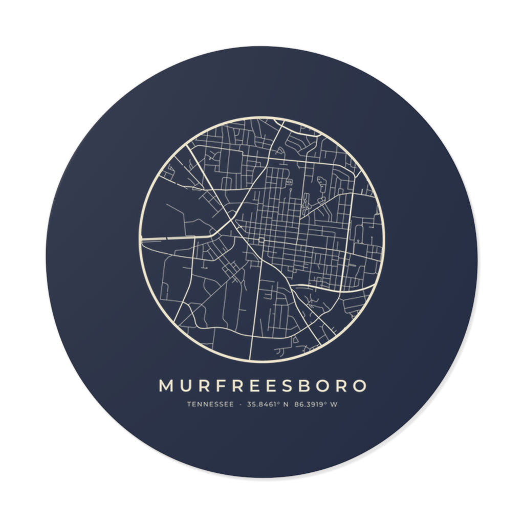 Murfreesboro Street Map Sticker (Navy)