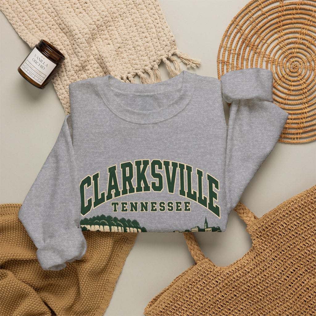 Clarksville Vintage Varsity Crewneck Sweatshirt