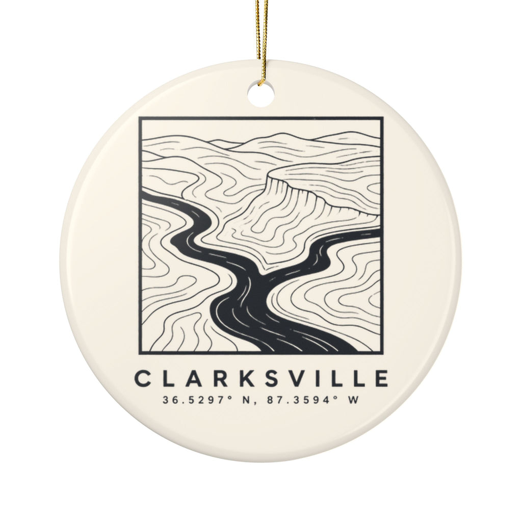 Clarksville Topo Map Ornament