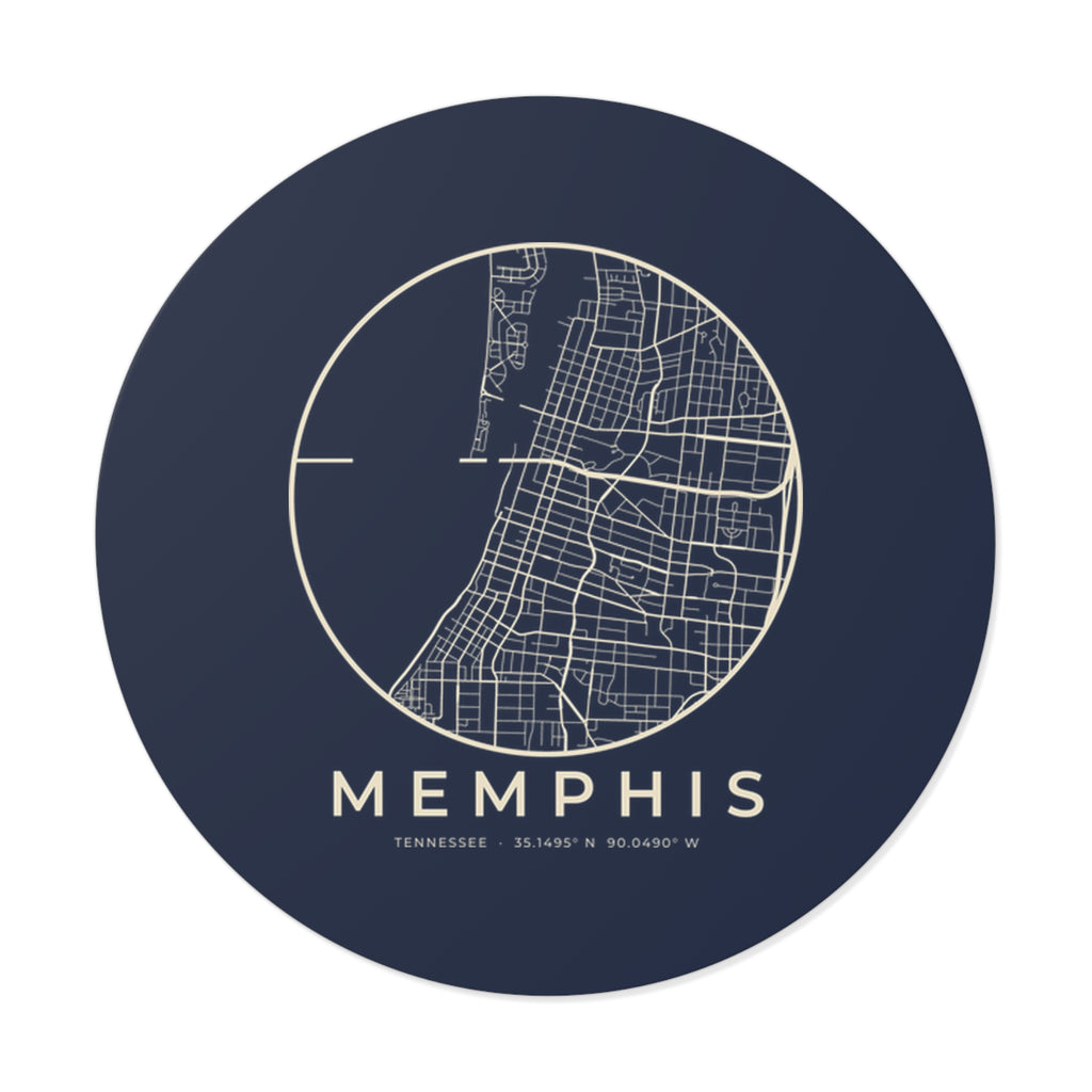 Memphis Street Map Sticker (Navy)