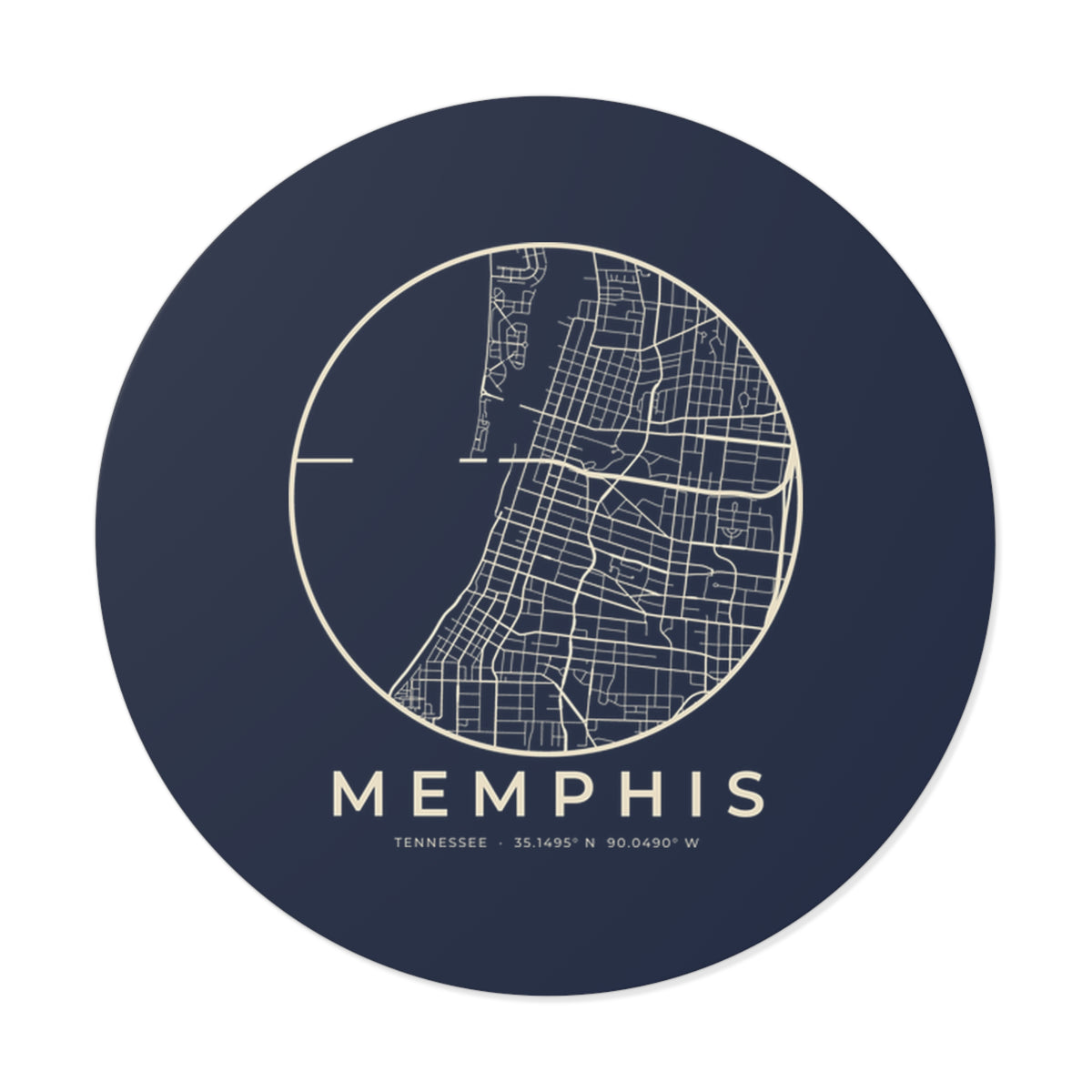Memphis Street Map Sticker (Navy)