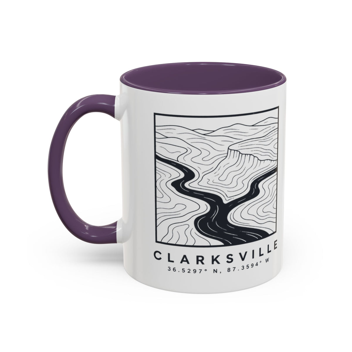 Clarksville Topo Map Accent Mug
