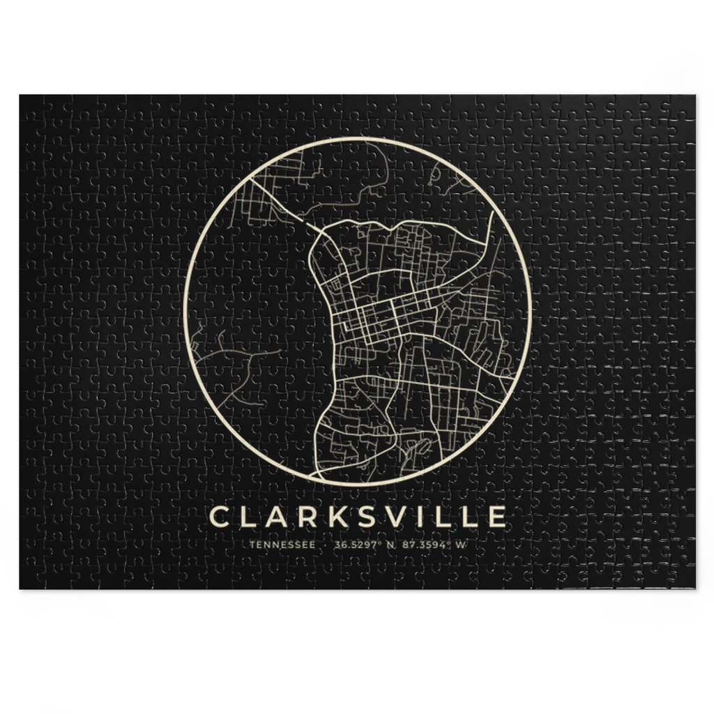 Clarksville Street Map Puzzle (Black)