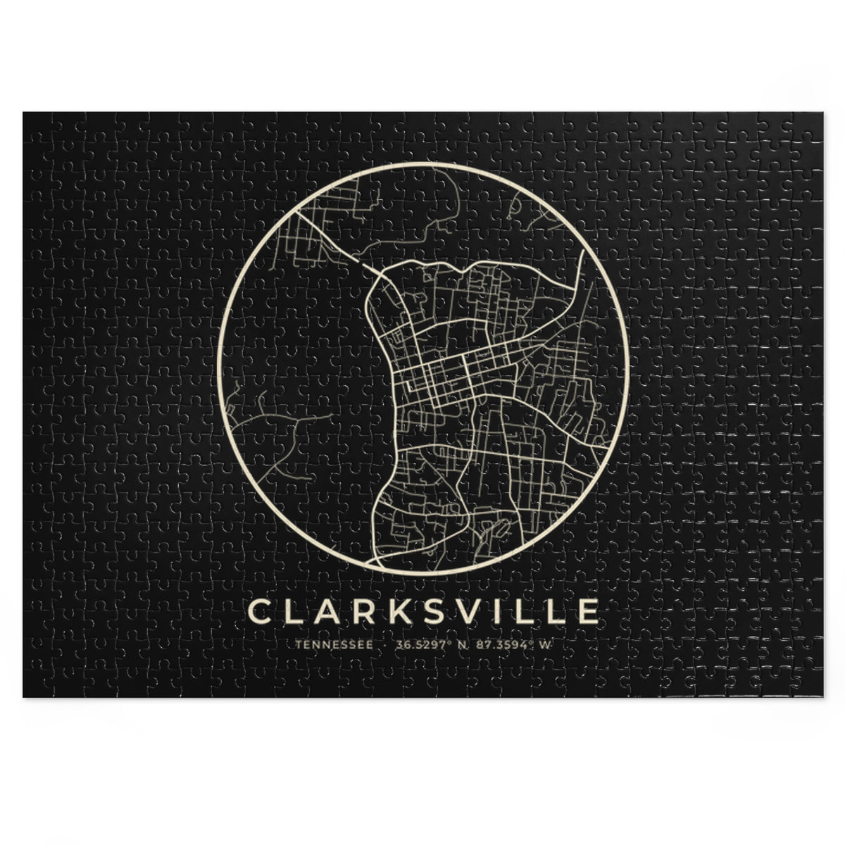 Clarksville Street Map Puzzle (Black)