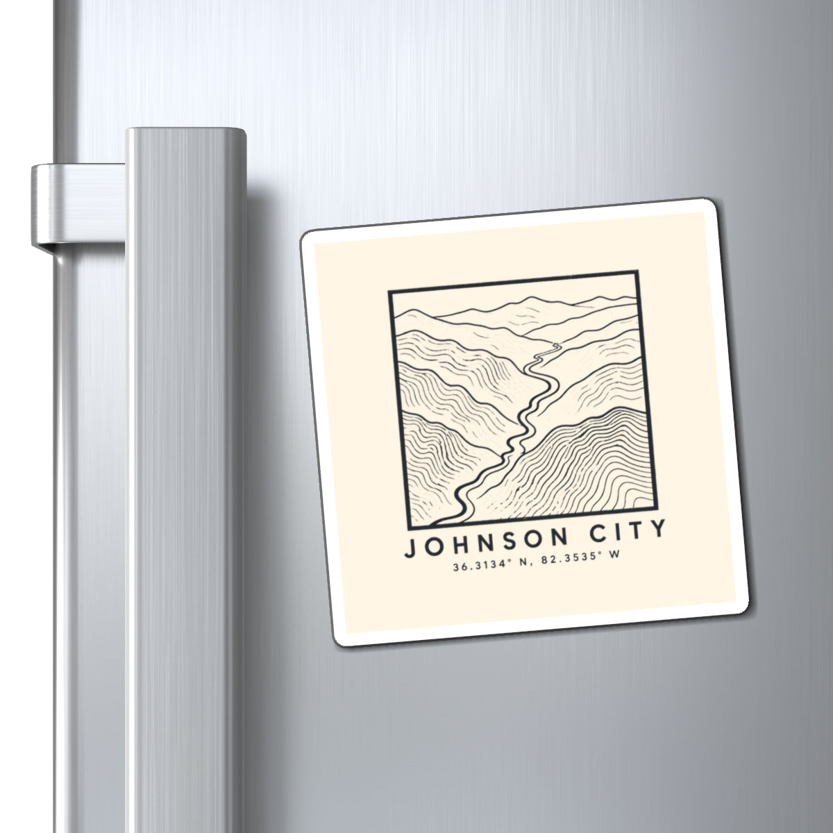 Johnson City Topo Map Magnet