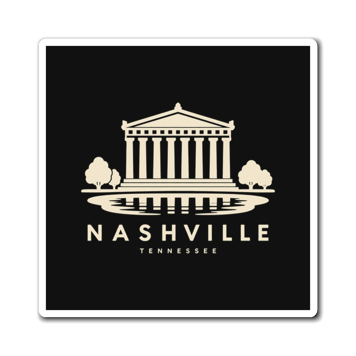 Nashville Parthenon Magnet (Black)