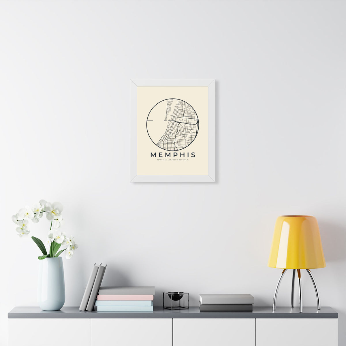 Memphis Street Map Framed Print