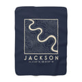 Jackson Topo Map Sherpa Blanket (Navy)