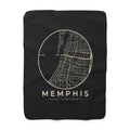 Memphis Street Map Sherpa Blanket (Black)