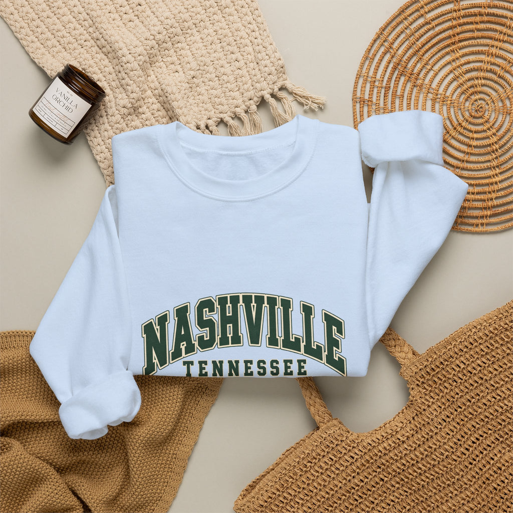 Nashville Vintage Varsity Crewneck Sweatshirt