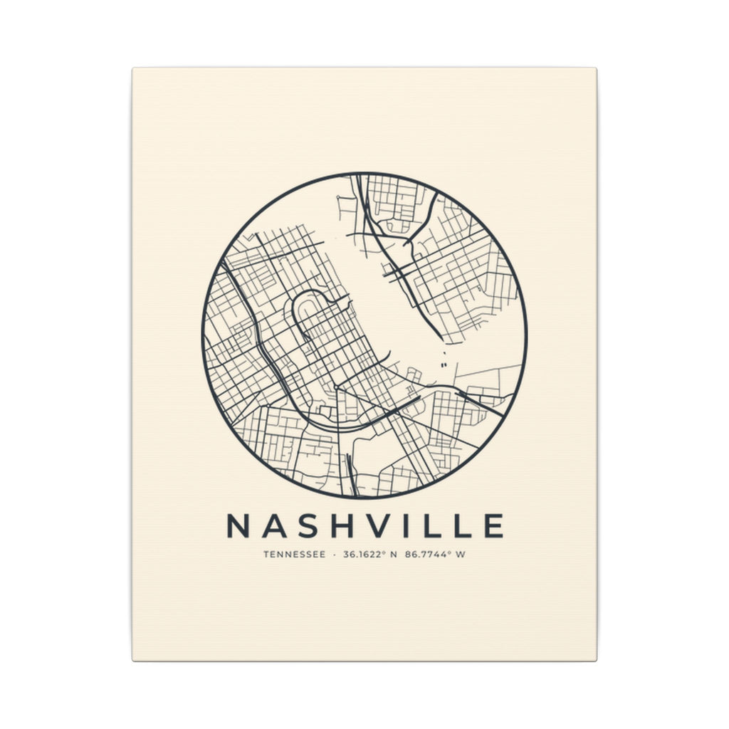 Nashville Street Map Canvas Print