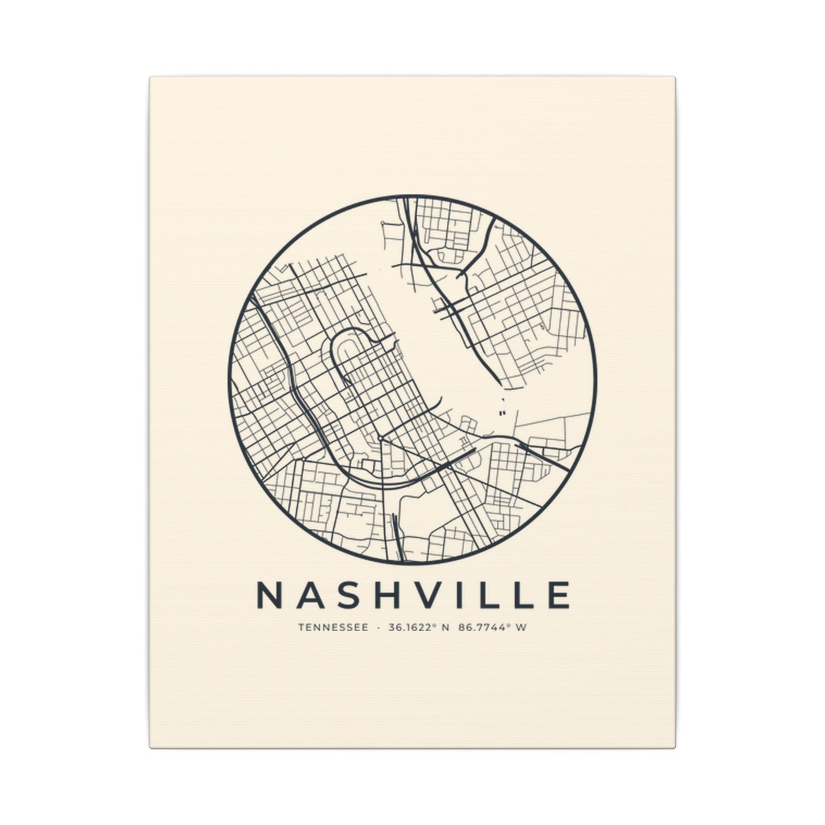 Nashville Street Map Canvas Print