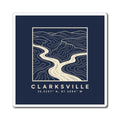 Clarksville Topo Map Magnet (Navy)