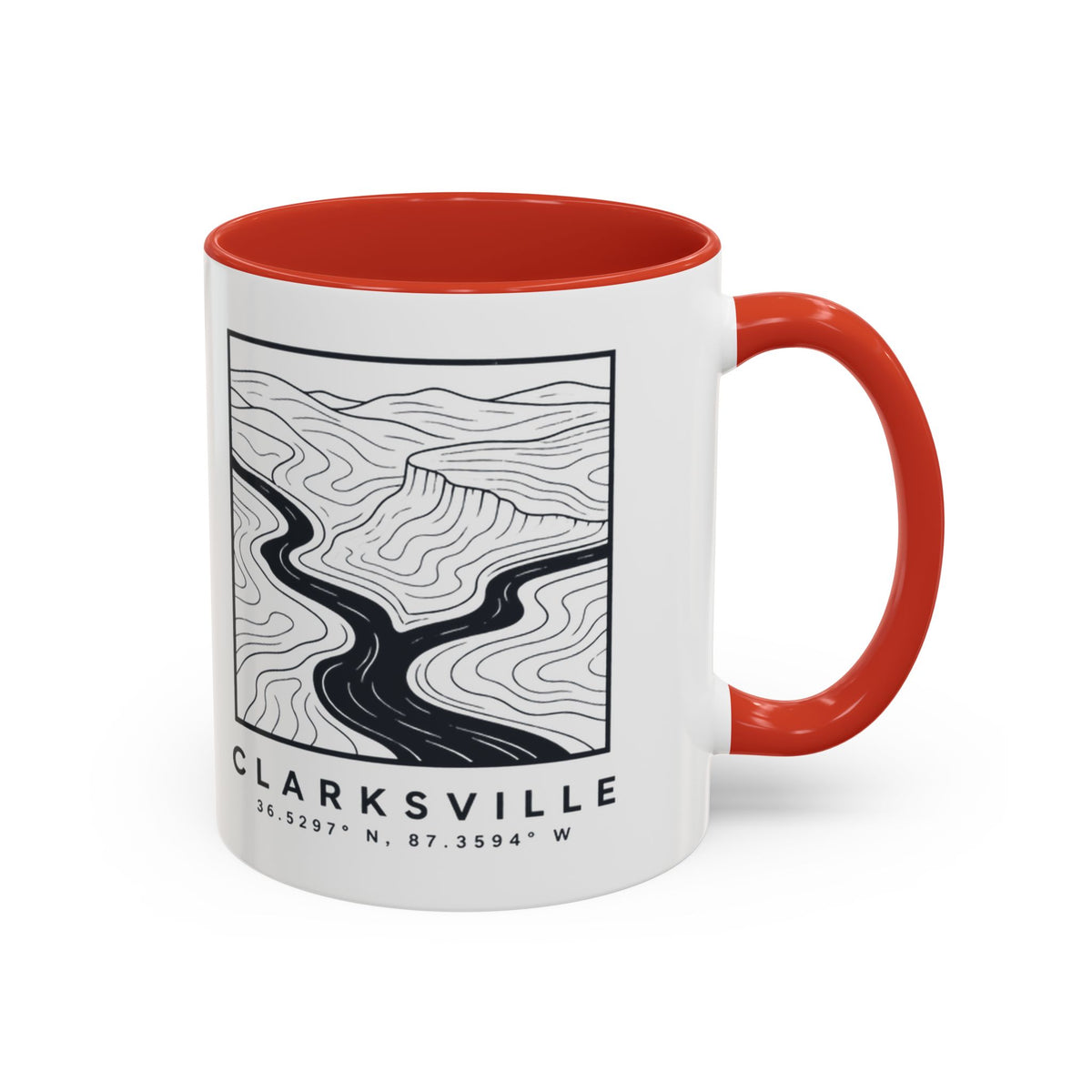 Clarksville Topo Map Accent Mug