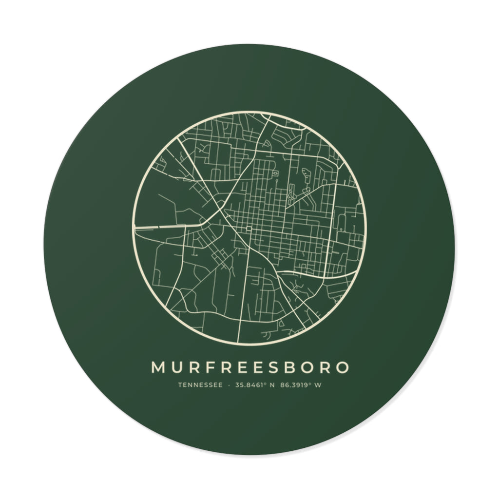 Murfreesboro Street Map Sticker (Forest Green)