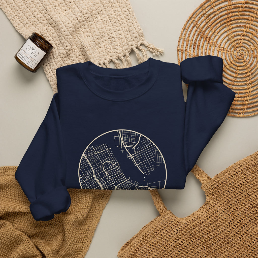 Nashville Street Map Crewneck Sweatshirt