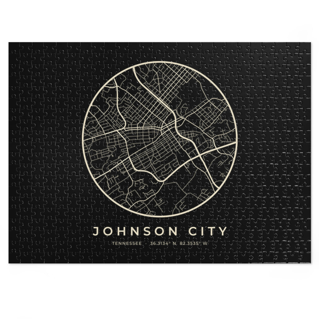 Johnson City Street Map Puzzle (Black)