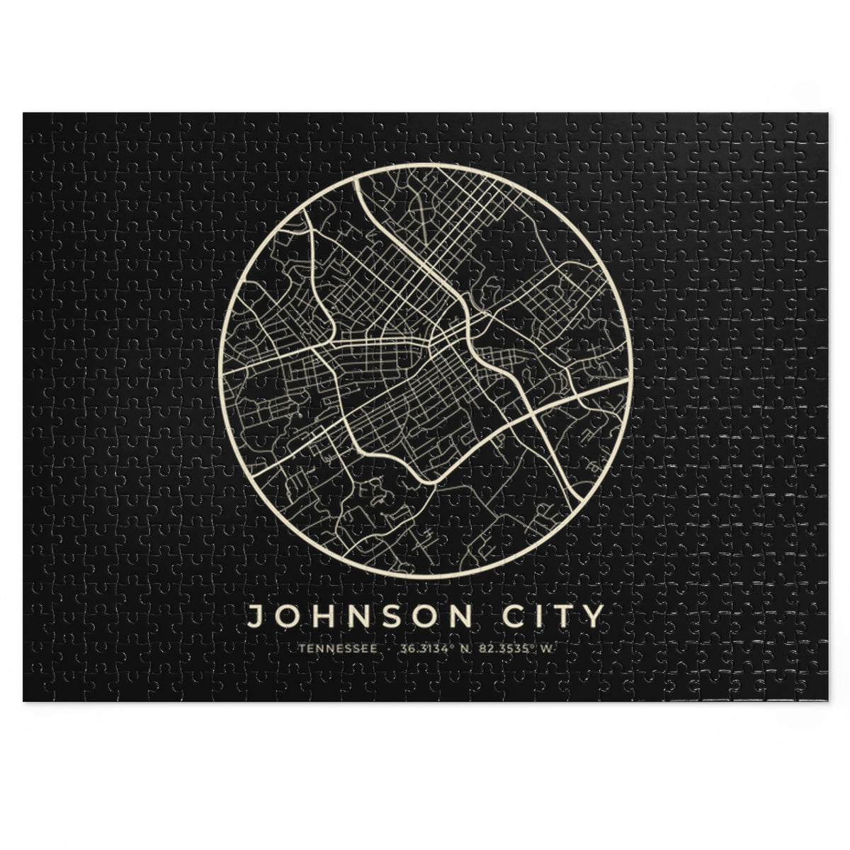 Johnson City Street Map Puzzle (Black)