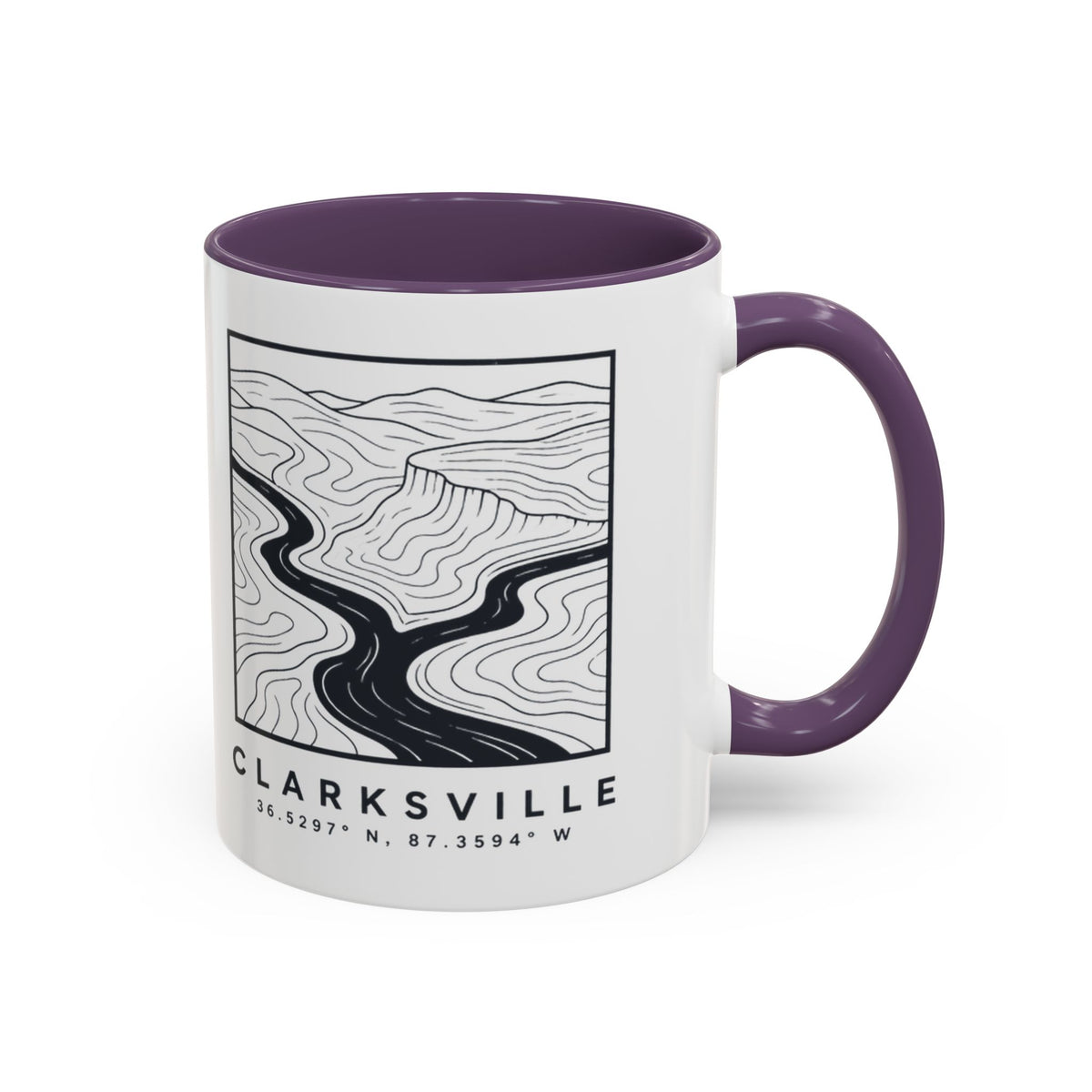 Clarksville Topo Map Accent Mug