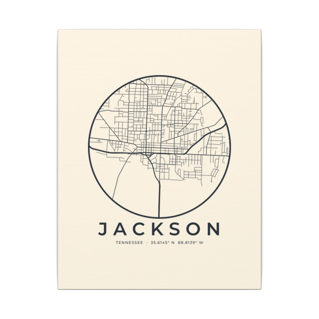 Jackson Street Map Canvas Print