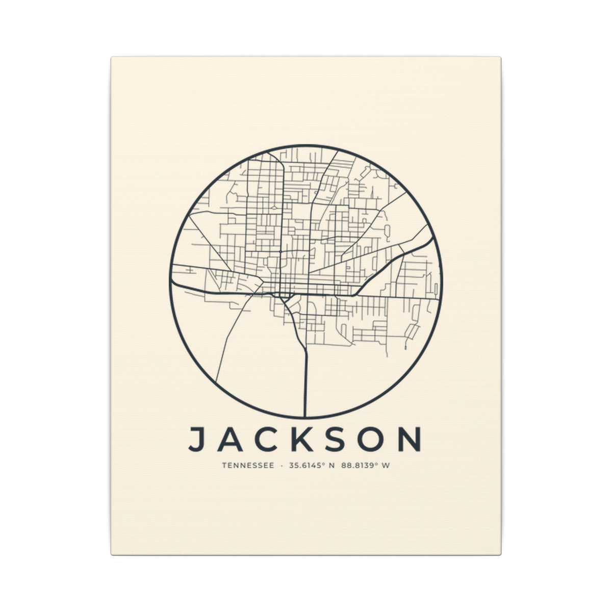 Jackson Street Map Canvas Print