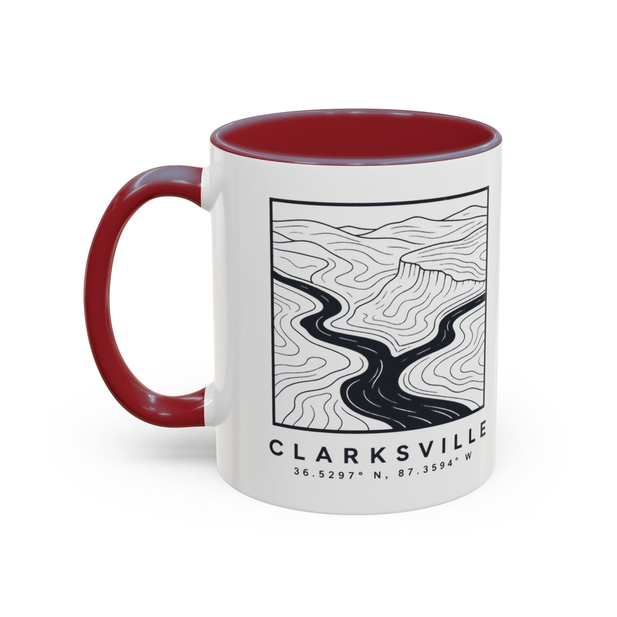 Clarksville Topo Map Accent Mug