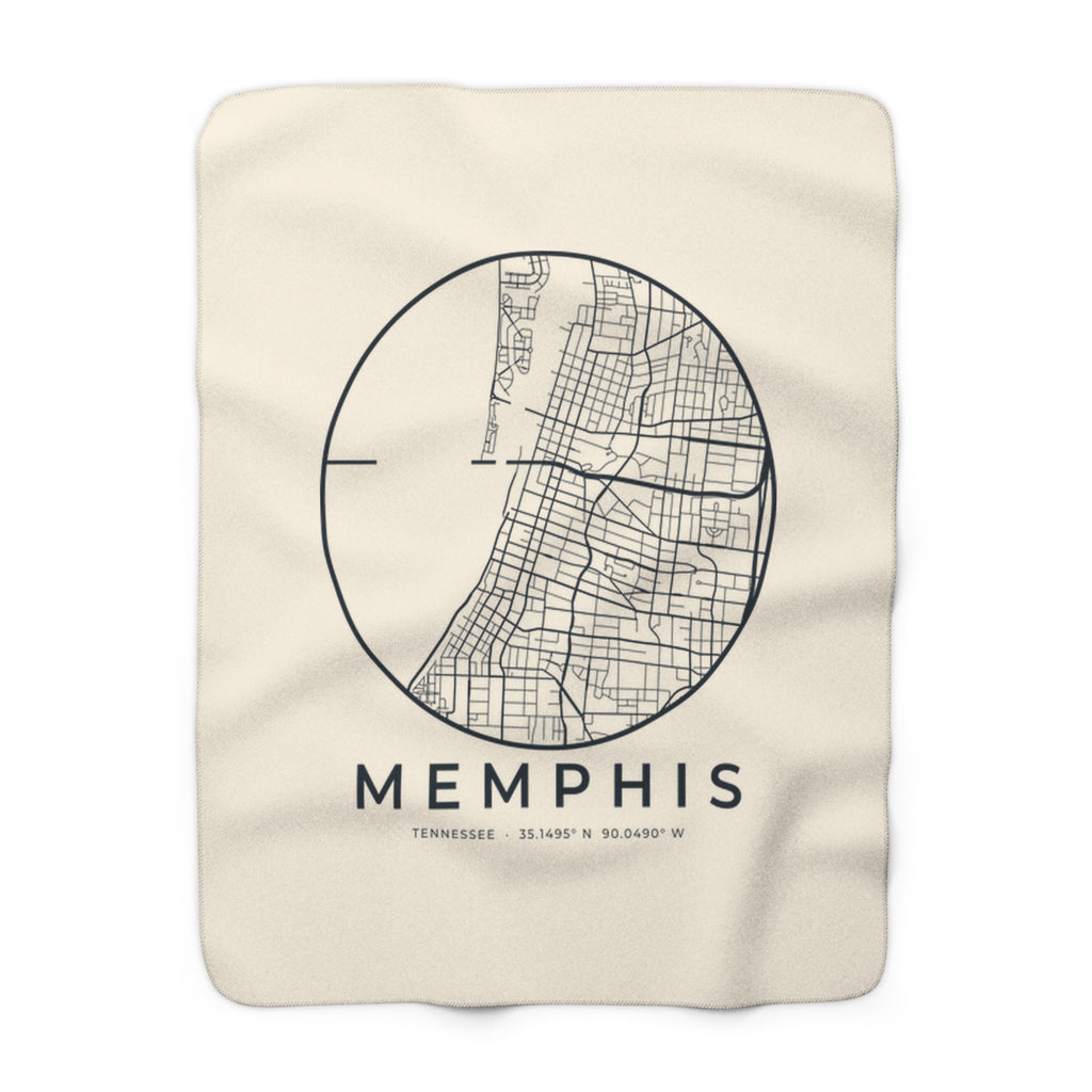 Memphis Street Map Sherpa Blanket