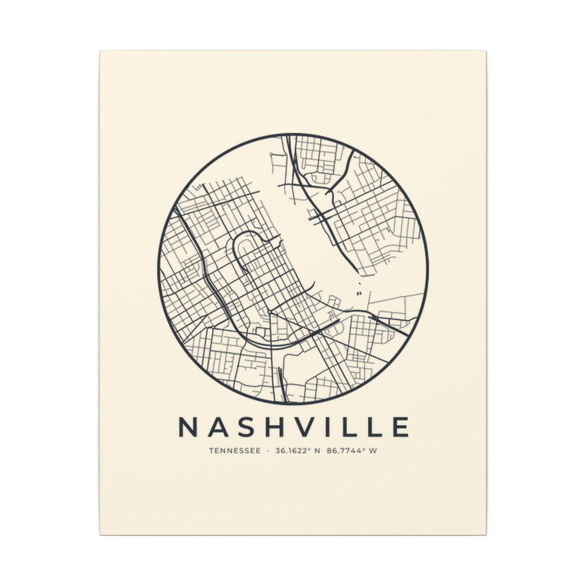 Nashville Street Map Canvas Print