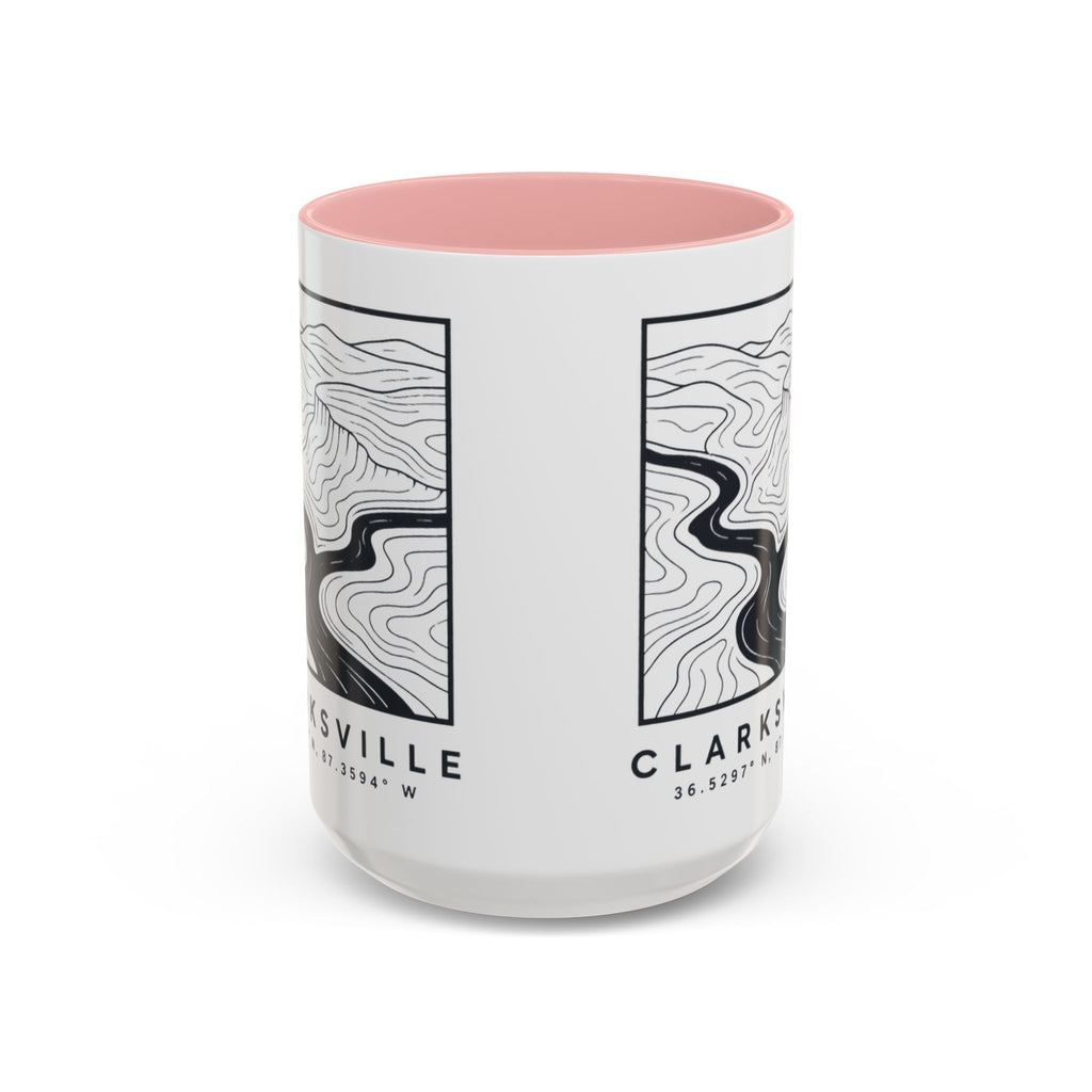 Clarksville Topo Map Accent Mug