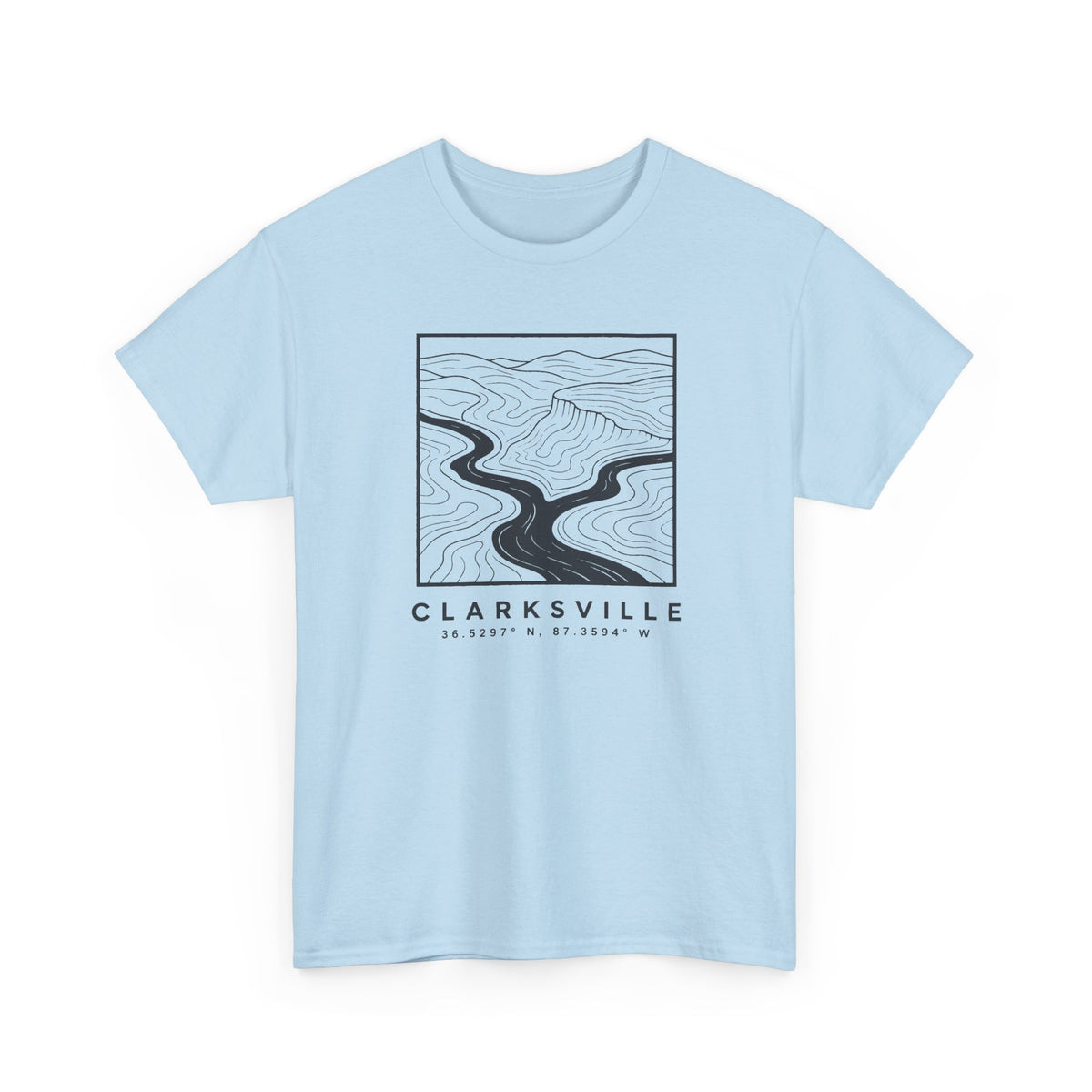 Clarksville Topo Map T-Shirt