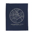 Johnson City Street Map Blanket (Navy)