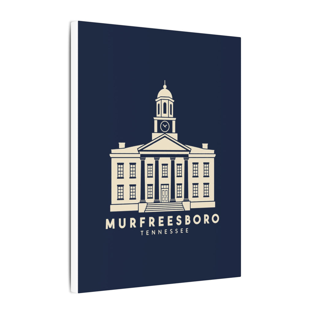 Murfreesboro Rutherford County Courthouse Canvas Print (Navy)