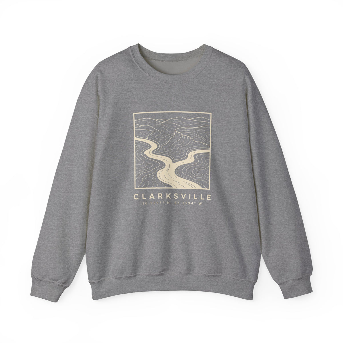 Clarksville Topo Map Crewneck Sweatshirt