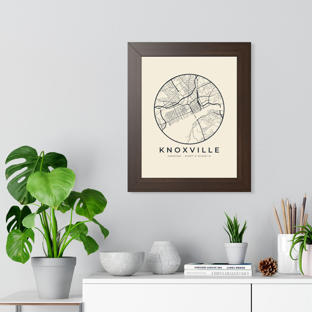 Knoxville Street Map Framed Print