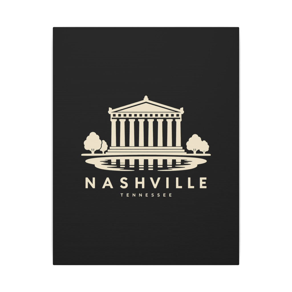 Nashville Parthenon Canvas Print (Black)