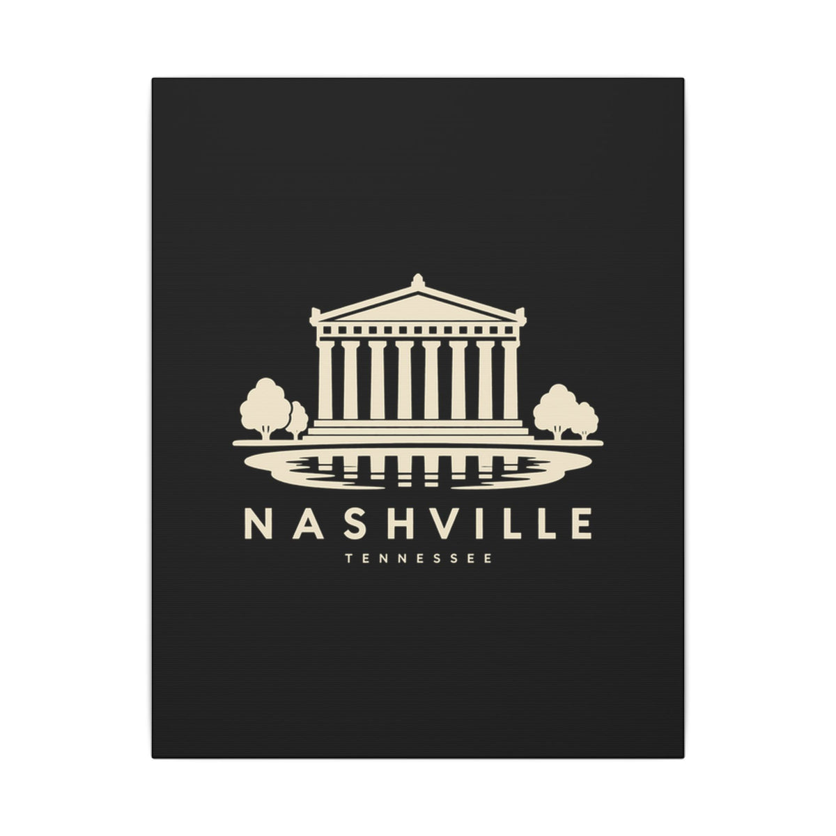 Nashville Parthenon Canvas Print (Black)