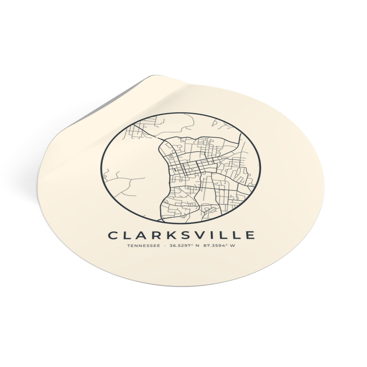 Clarksville Street Map Sticker