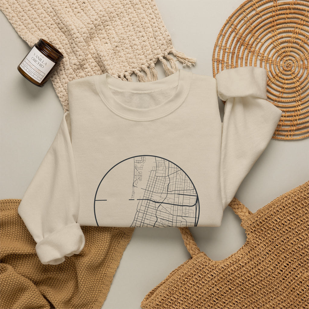 Memphis Street Map Crewneck Sweatshirt