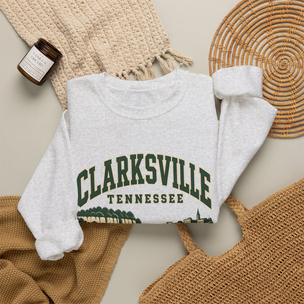 Clarksville Vintage Varsity Crewneck Sweatshirt