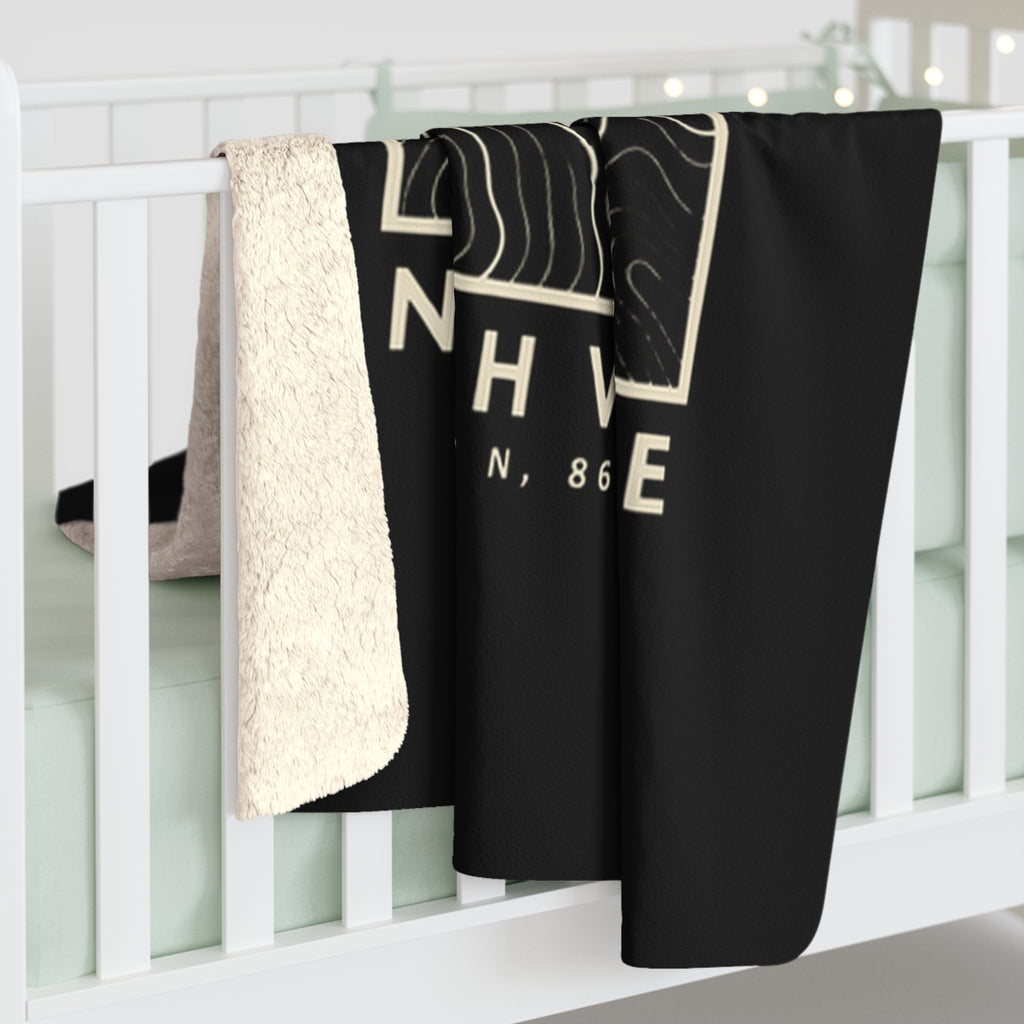 Nashville Topo Map Sherpa Blanket (Black)