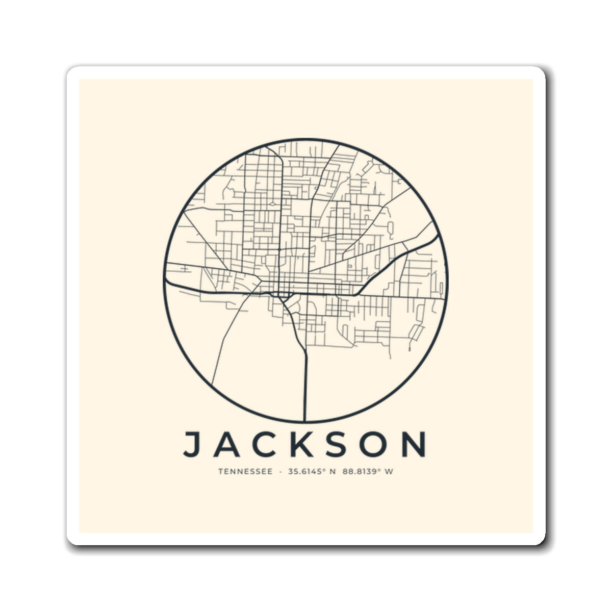 Jackson Street Map Magnet
