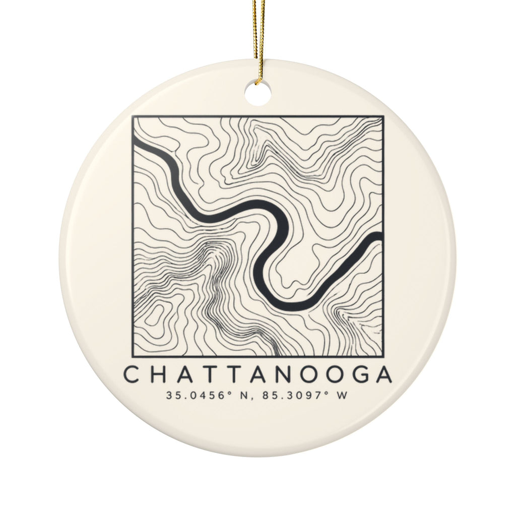Chattanooga Topo Map Ornament